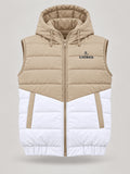 ZYRONA X LIZBEE Men's Dual-Tone Hooded Sleeveless Puffer Jacket