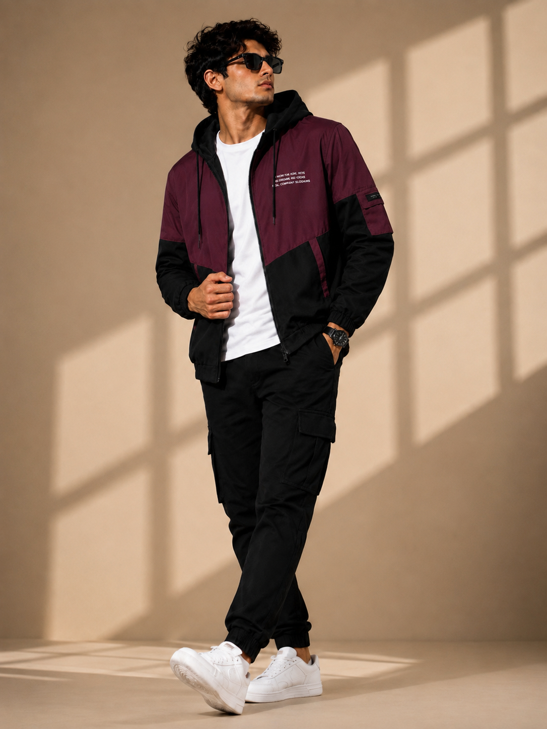 ZYRONA Men Colorblock Casual Jacket