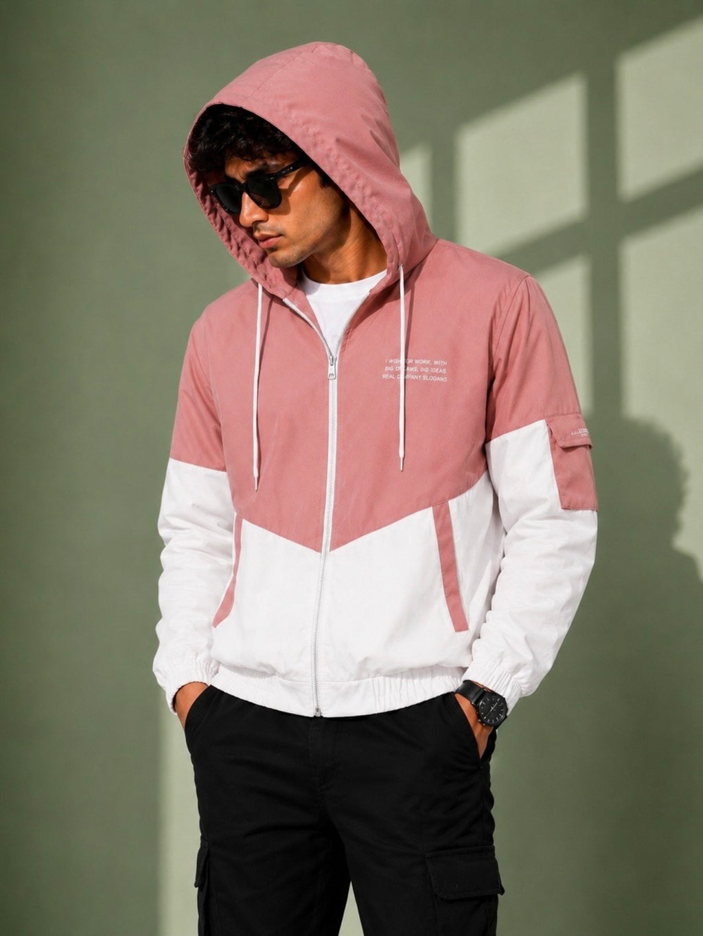 ZYRONA Men Colorblock Casual Jacket