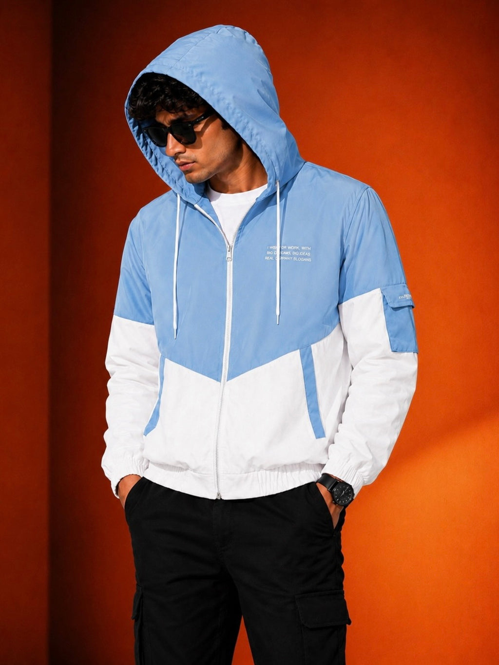 ZYRONA Men Colorblock Casual Jacket