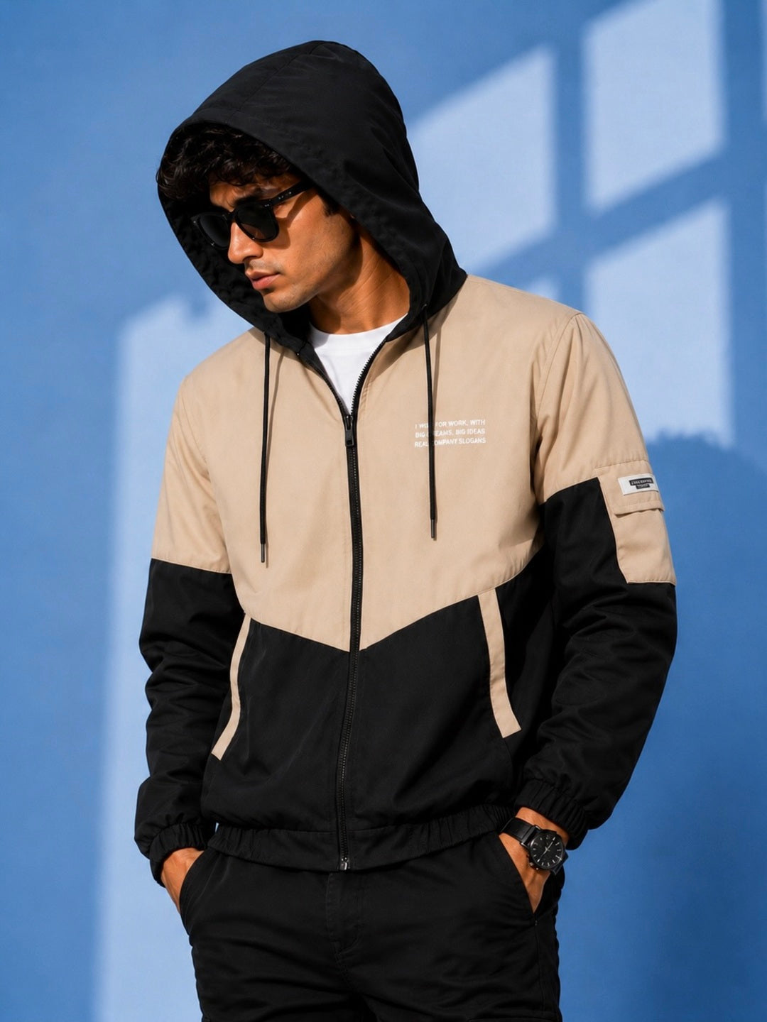 ZYRONA Men Colorblock Casual Jacket