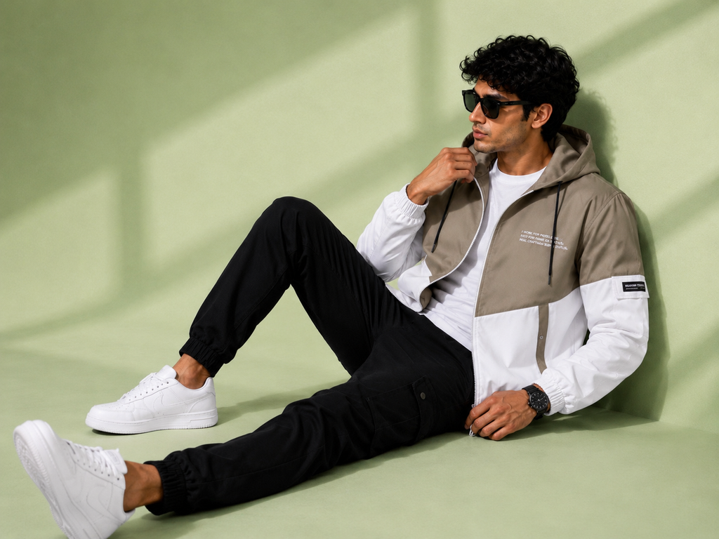 ZYRONA Men Colorblock Casual Jacket