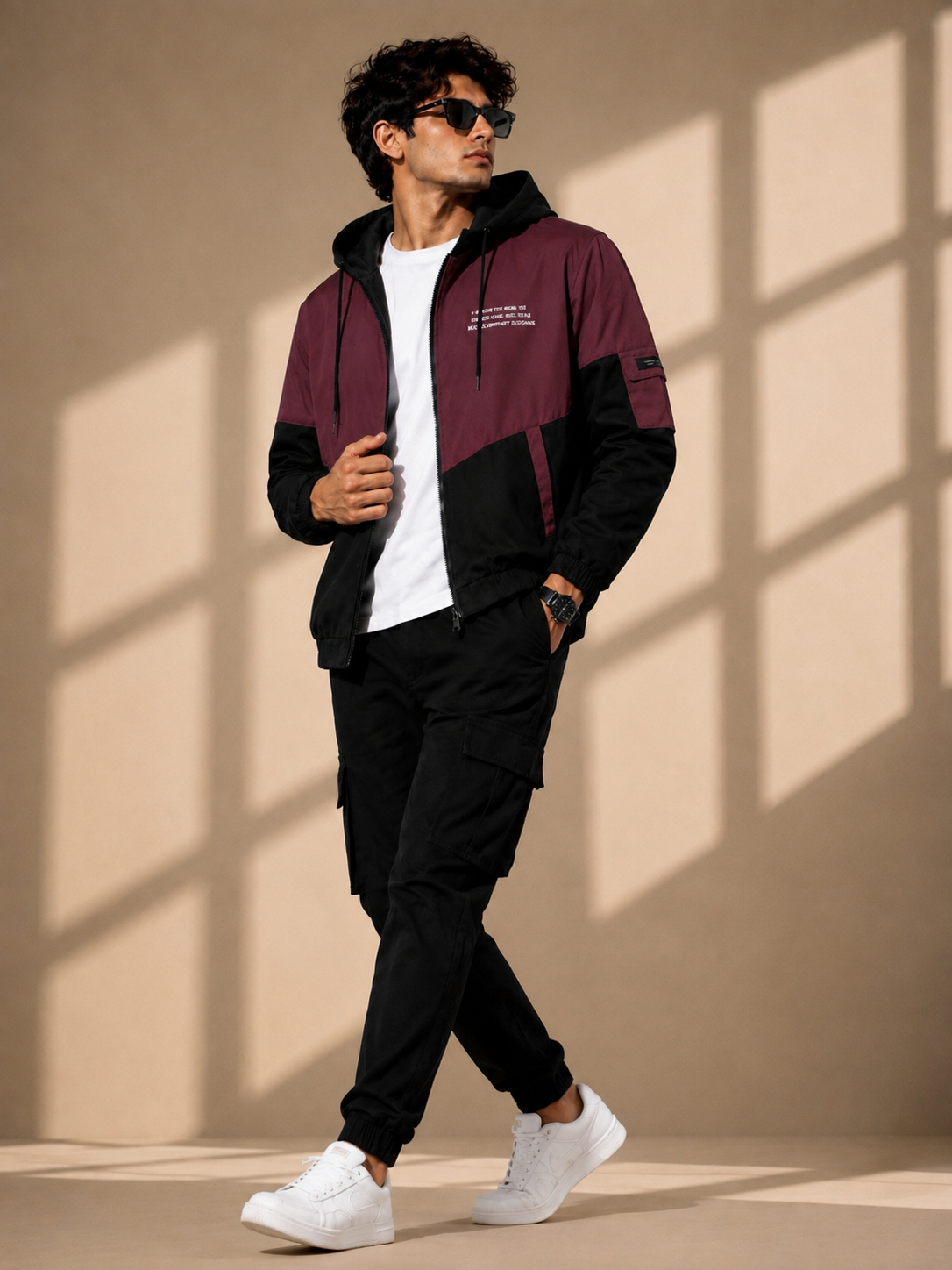 ZYRONA Men Colorblock Casual Jacket