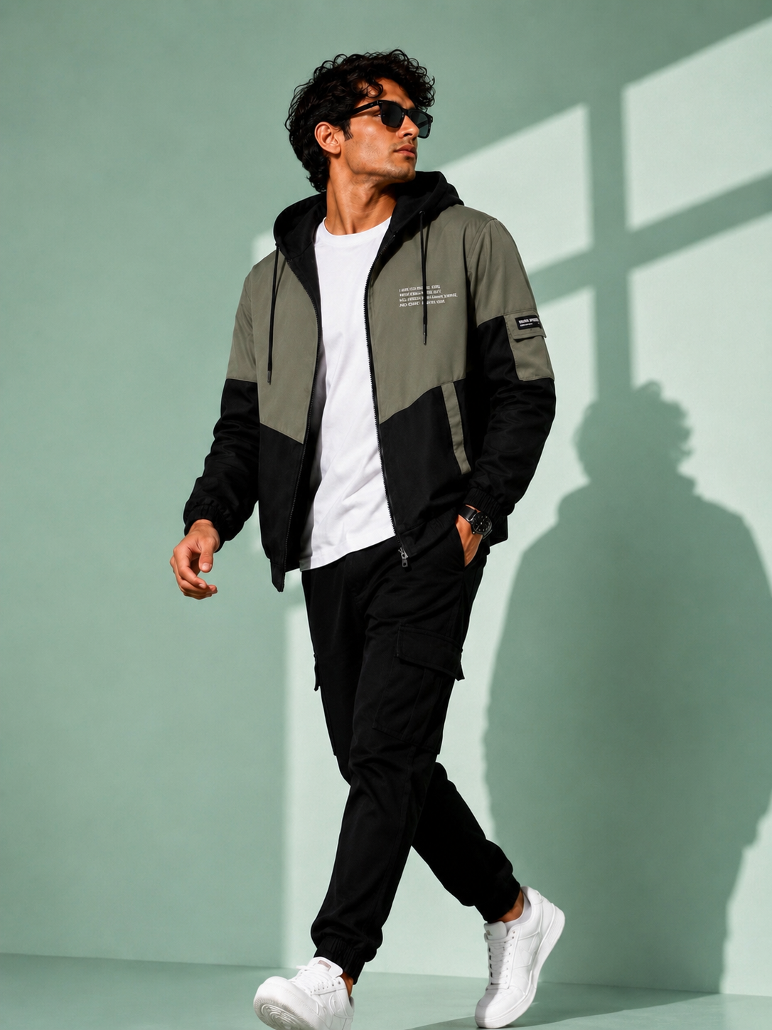 ZYRONA Men Colorblock Casual Jacket