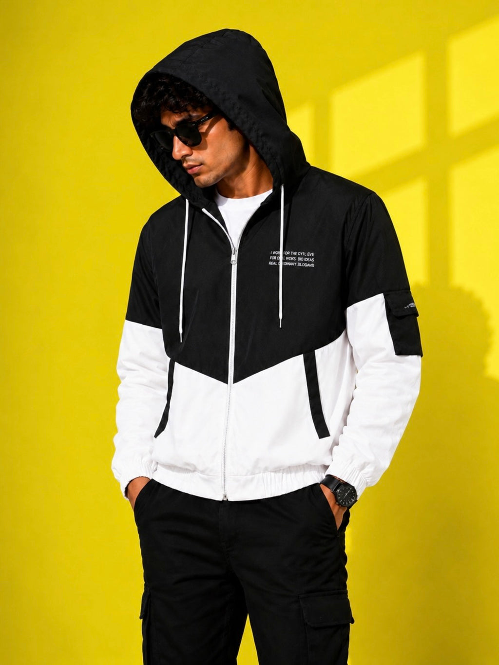 ZYRONA Men Colorblock Casual Jacket