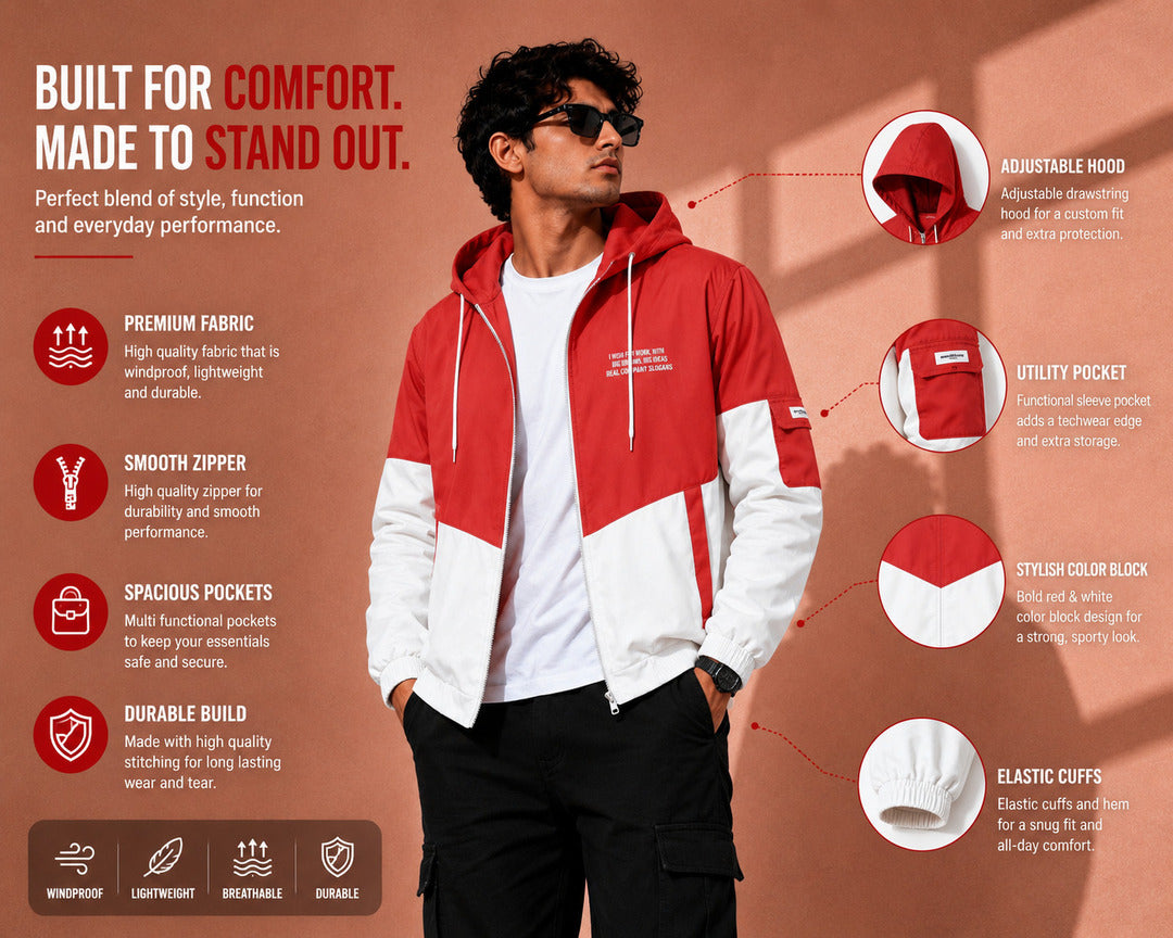 ZYRONA Men Colorblock Casual Jacket