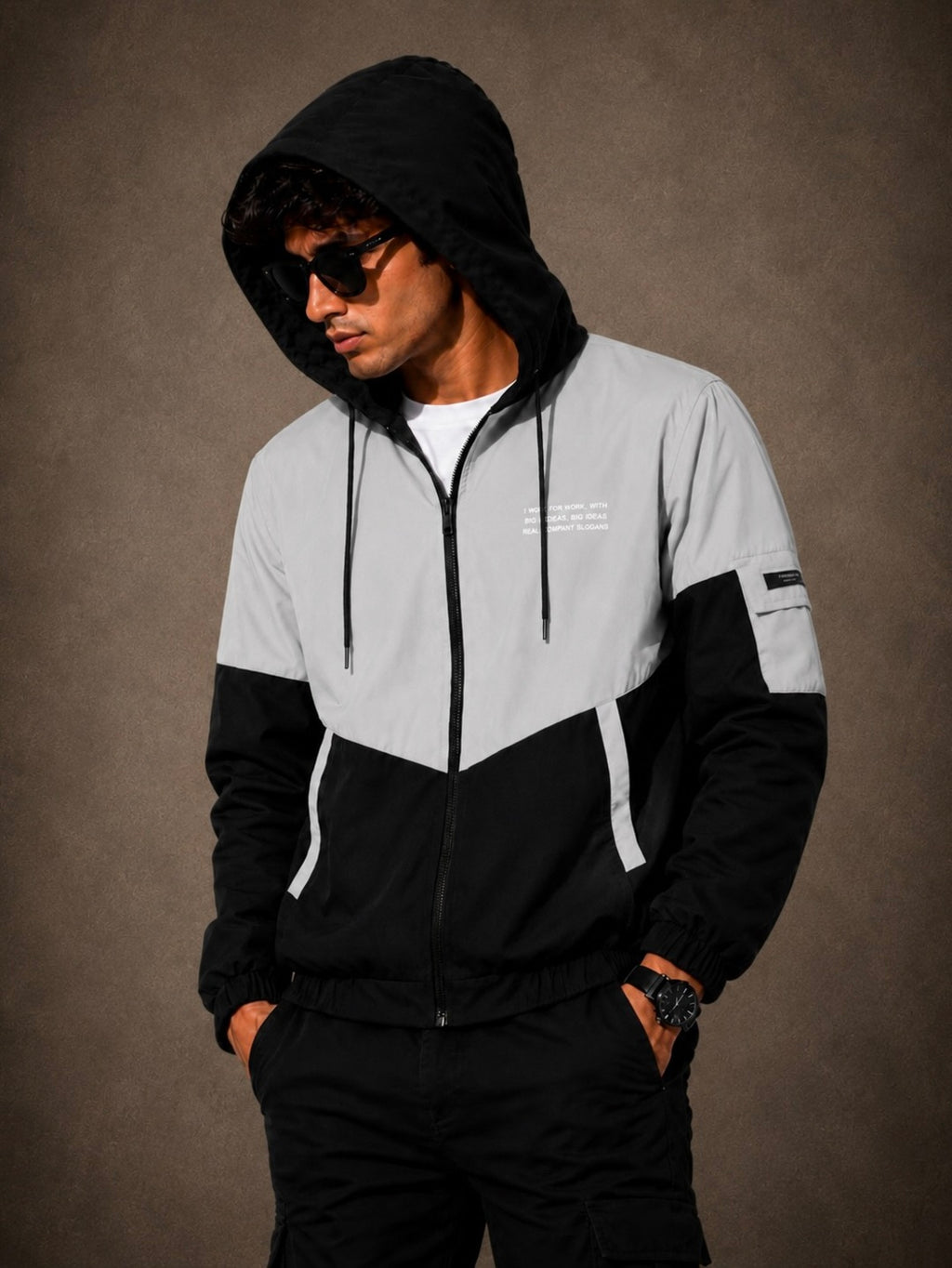 ZYRONA Men Colorblock Casual Jacket