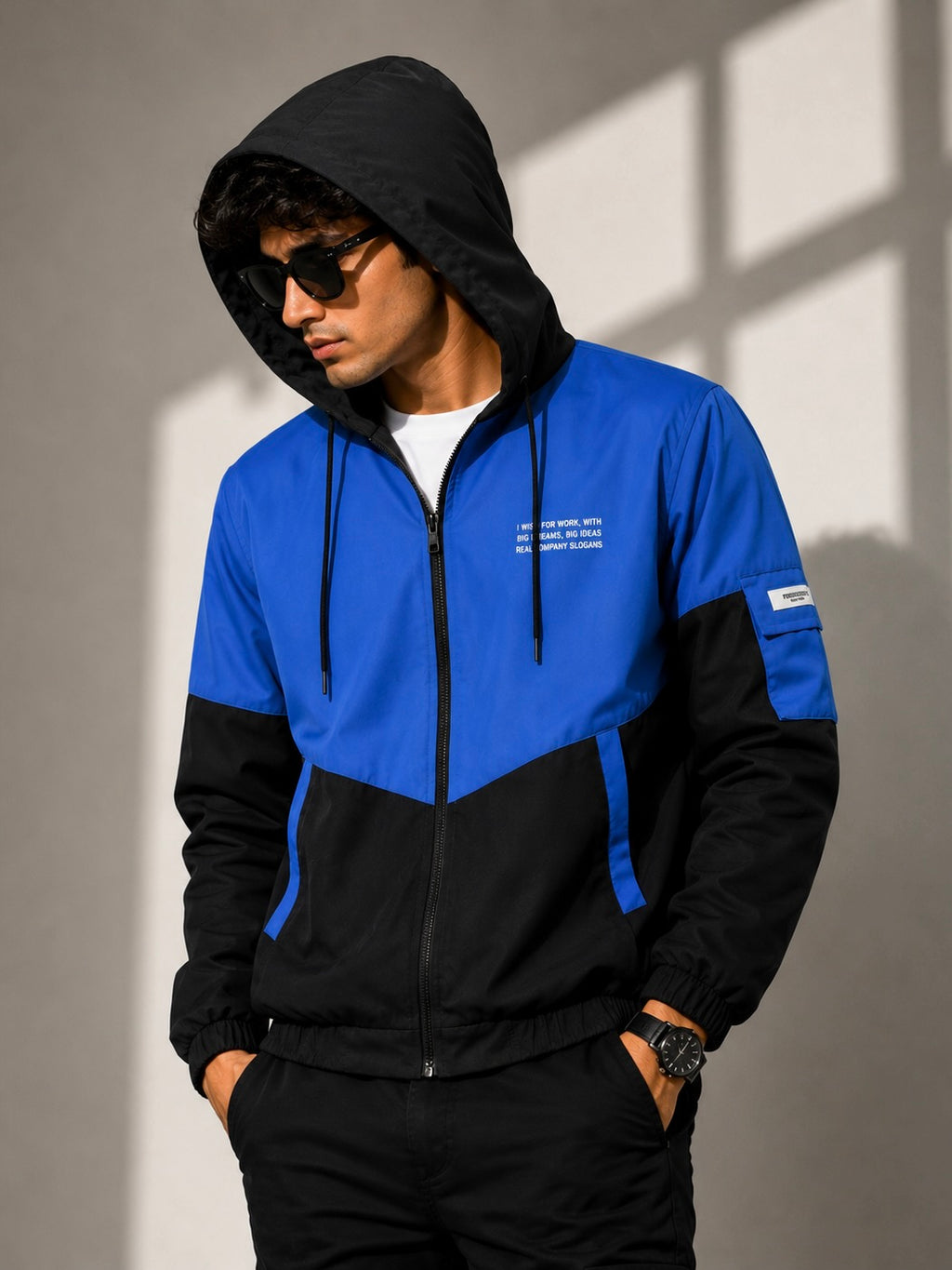 ZYRONA Men Colorblock Casual Jacket
