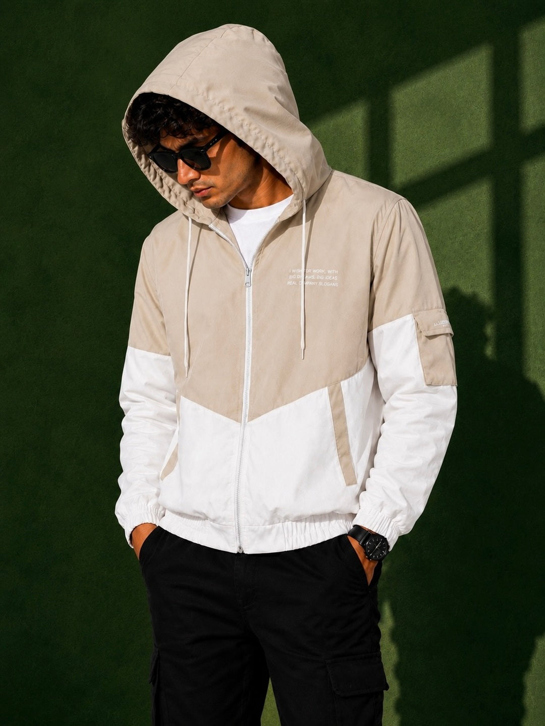 ZYRONA Men Colorblock Casual Jacket