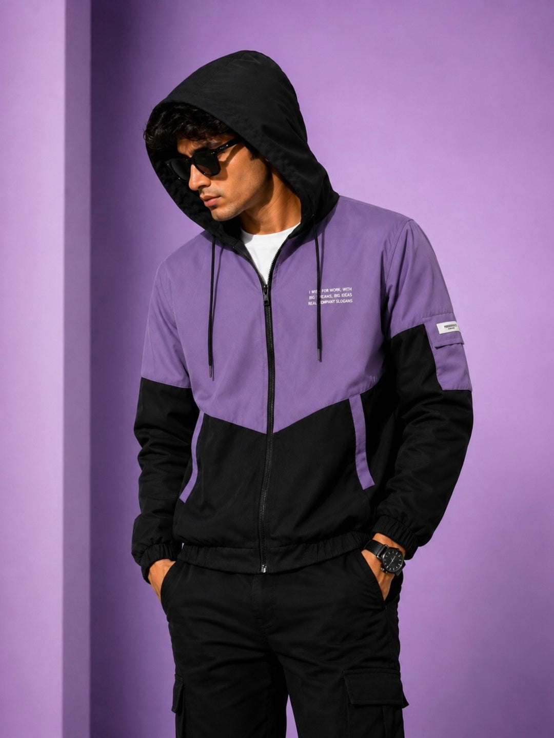 ZYRONA Men Colorblock Casual Jacket
