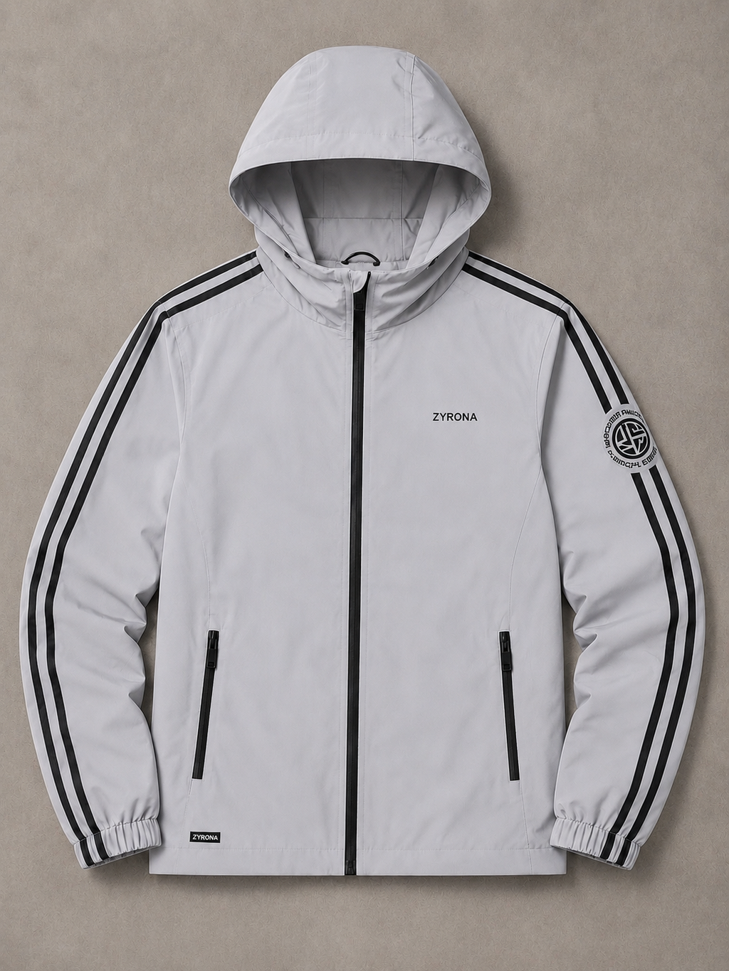 Zyrona Men's Solid Hooded Windbreaker Jacket