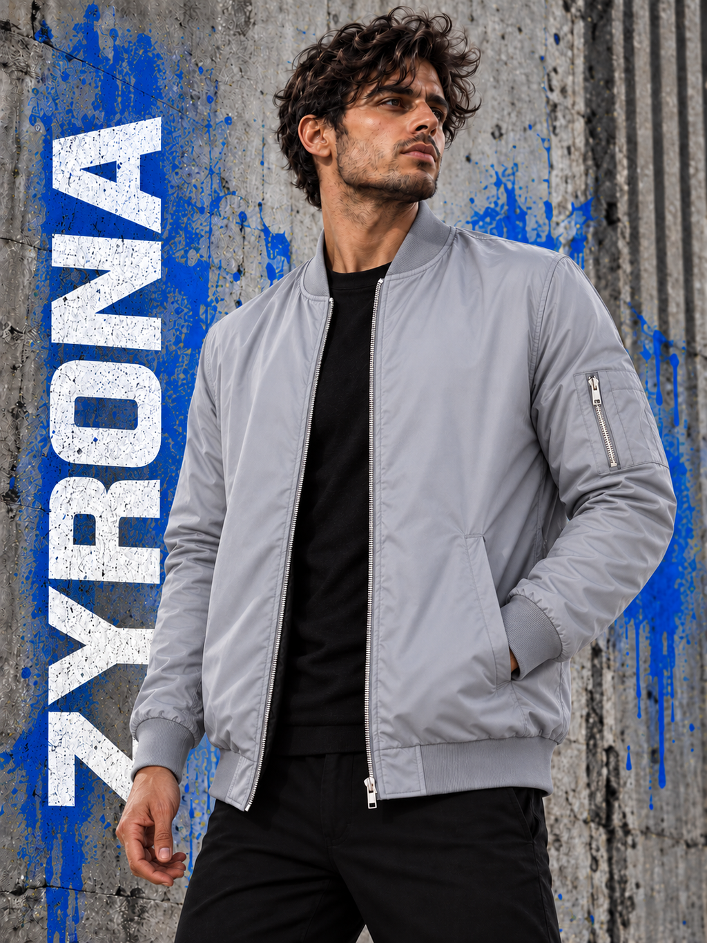 ZYRONA Men Sleeve Zipper Casual Jacket