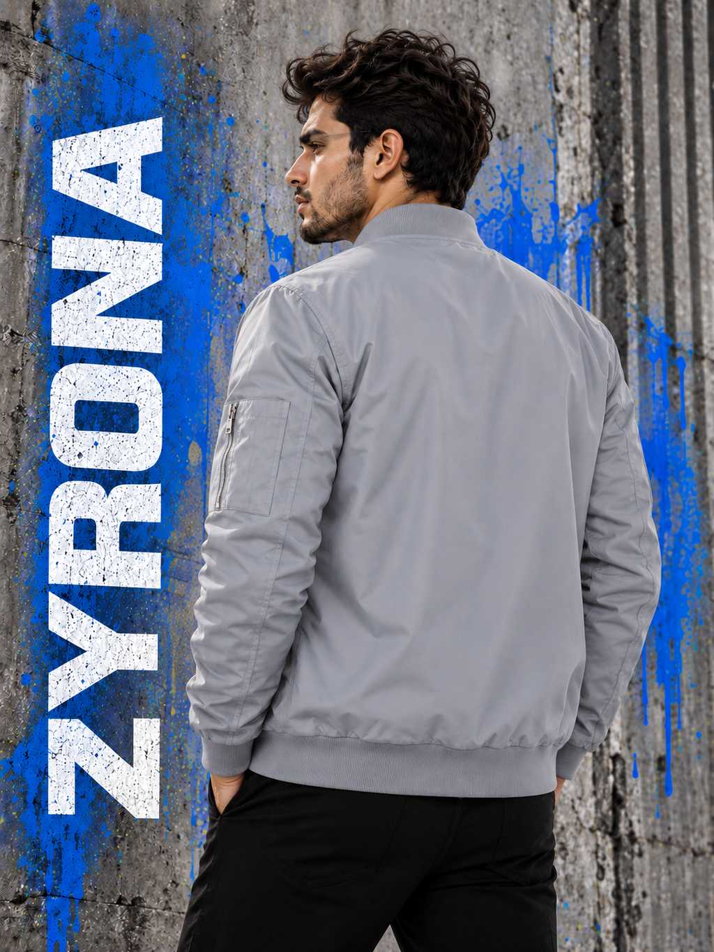 ZYRONA Men Sleeve Zipper Casual Jacket
