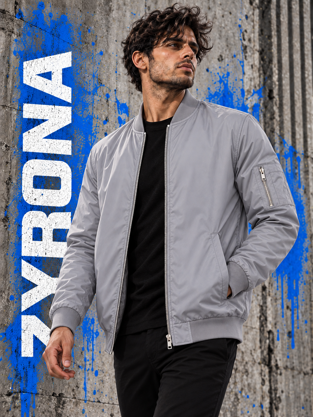 ZYRONA Men Sleeve Zipper Casual Jacket