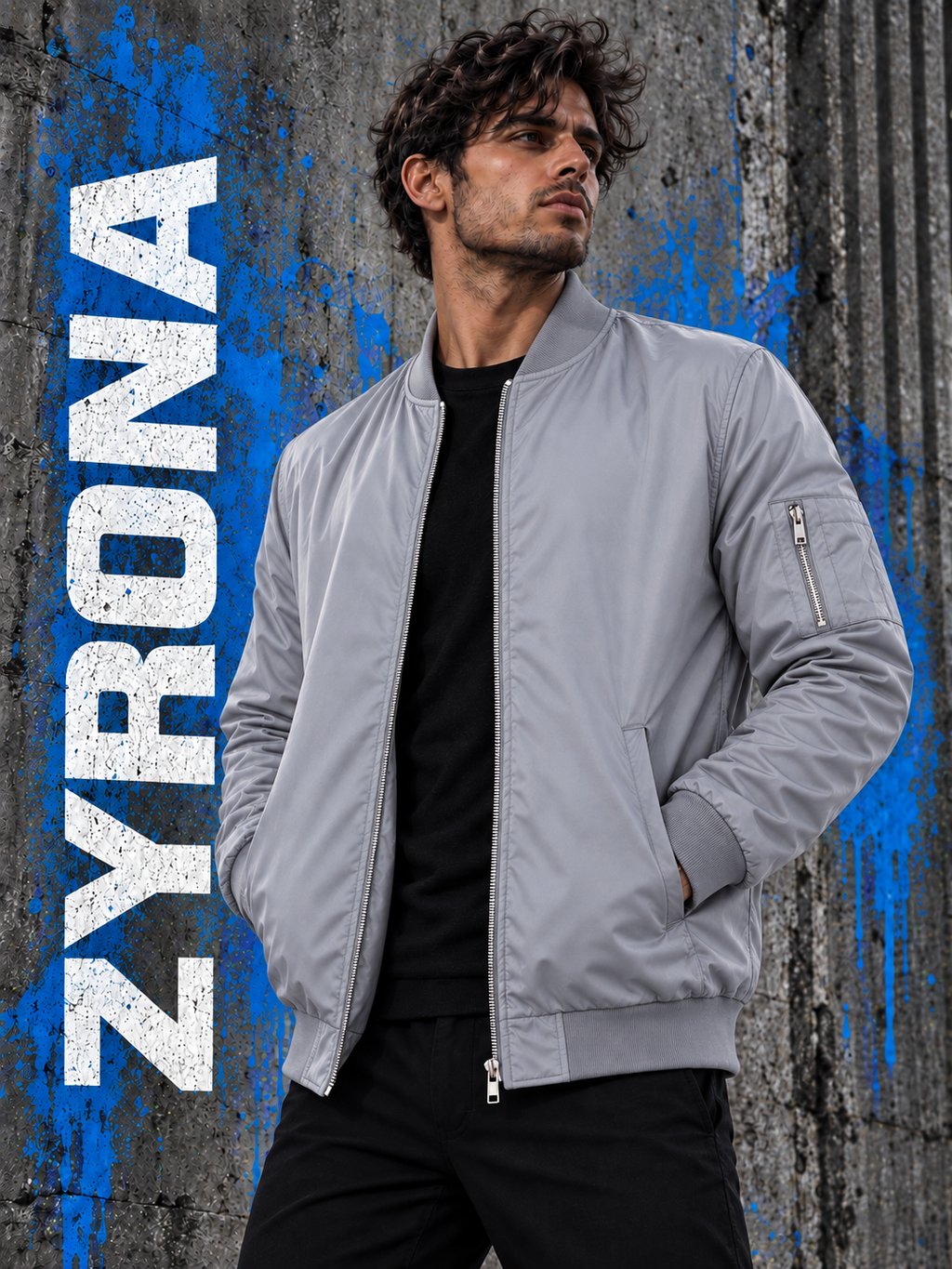 ZYRONA Men Sleeve Zipper Casual Jacket