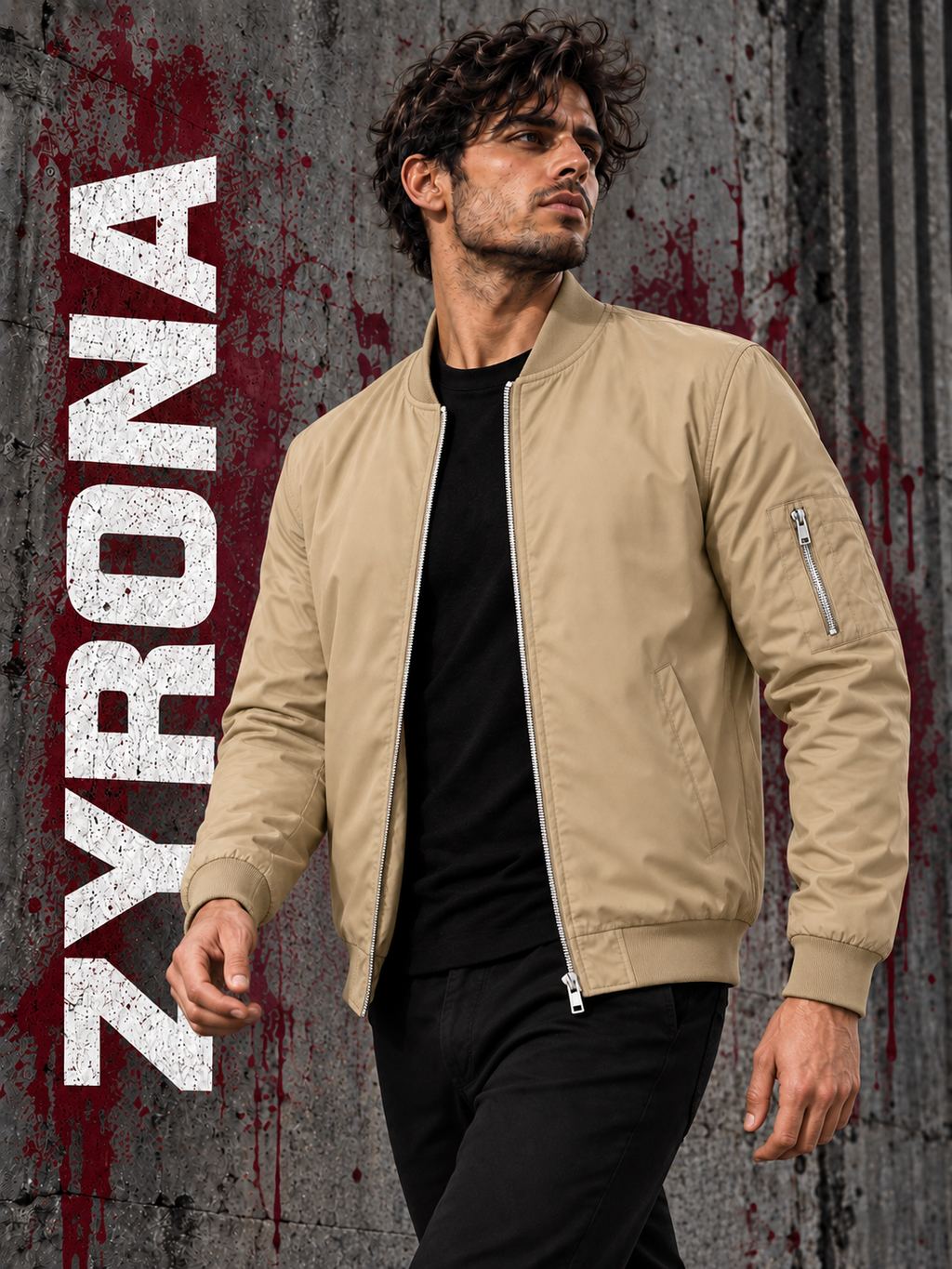 ZYRONA Men Sleeve Zipper Casual Jacket