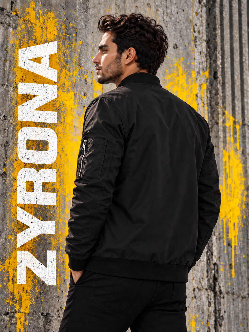 ZYRONA Men Sleeve Zipper Casual Jacket