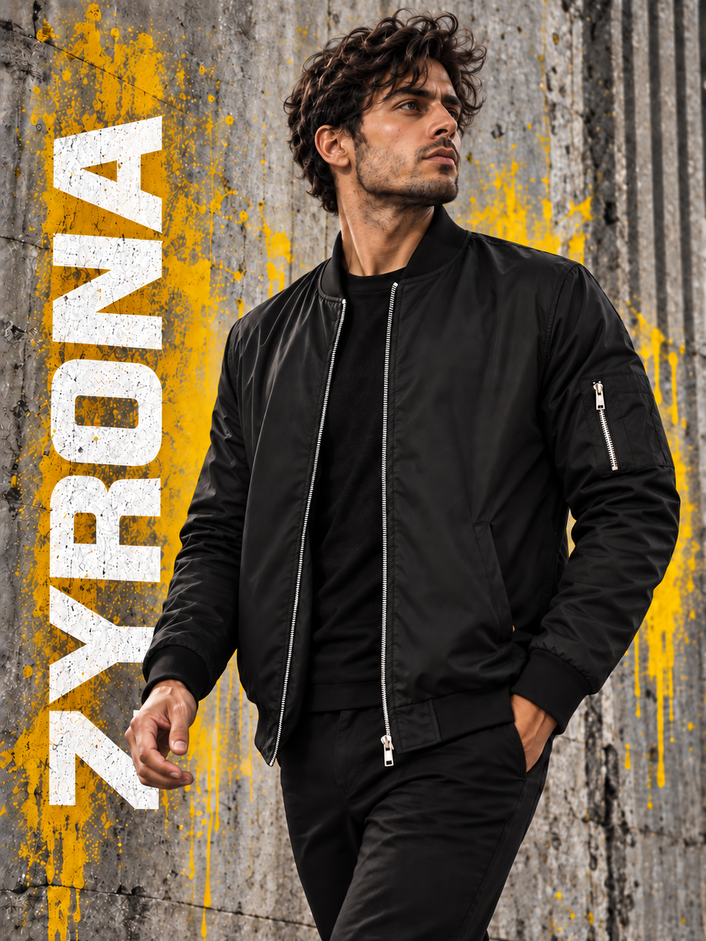 ZYRONA Men Sleeve Zipper Casual Jacket