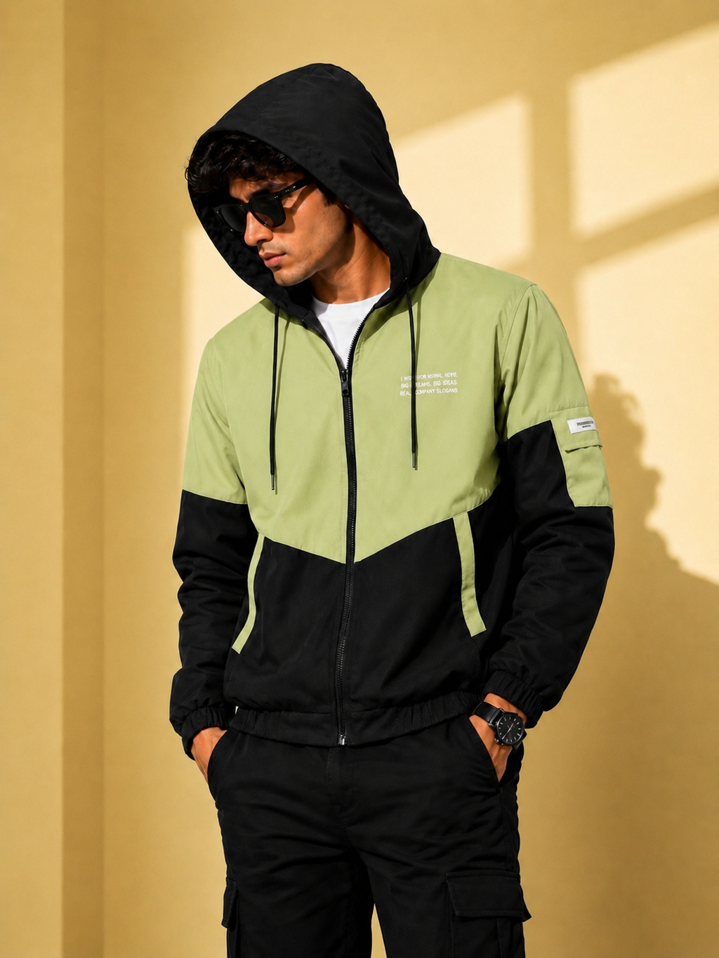 ZYRONA Men Colorblock Casual Jacket
