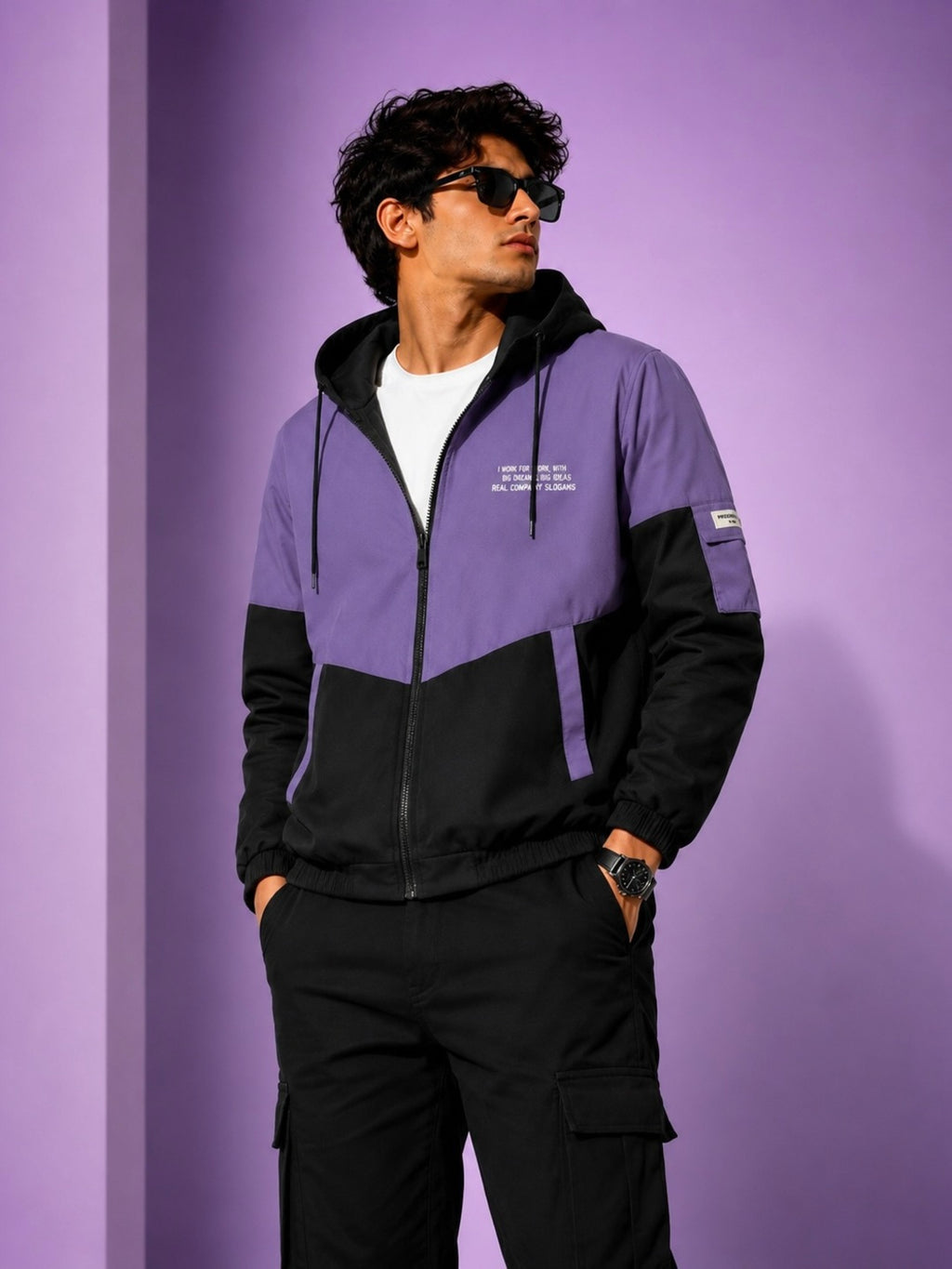 ZYRONA Men Colorblock Casual Jacket