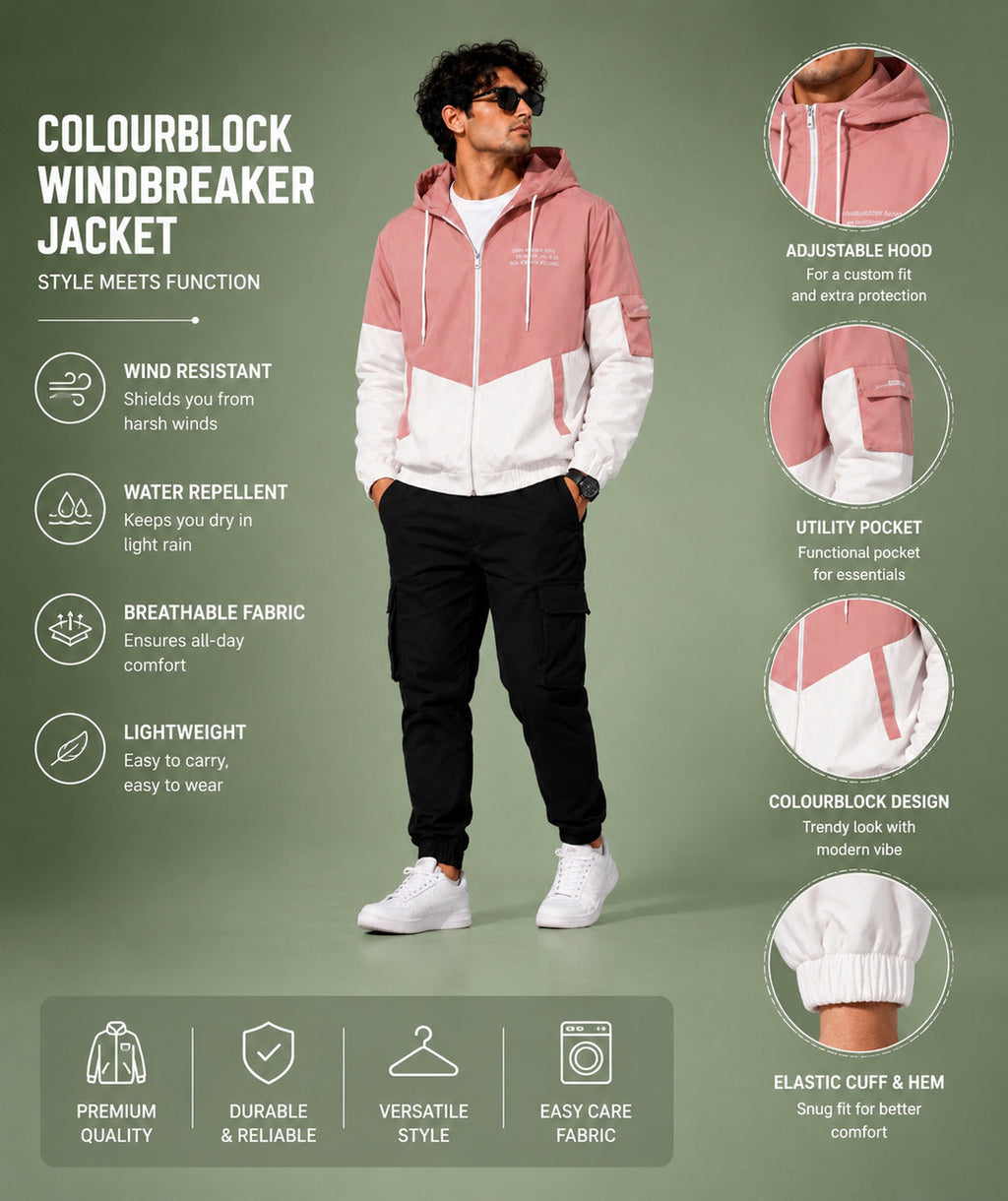 ZYRONA Men Colorblock Casual Jacket