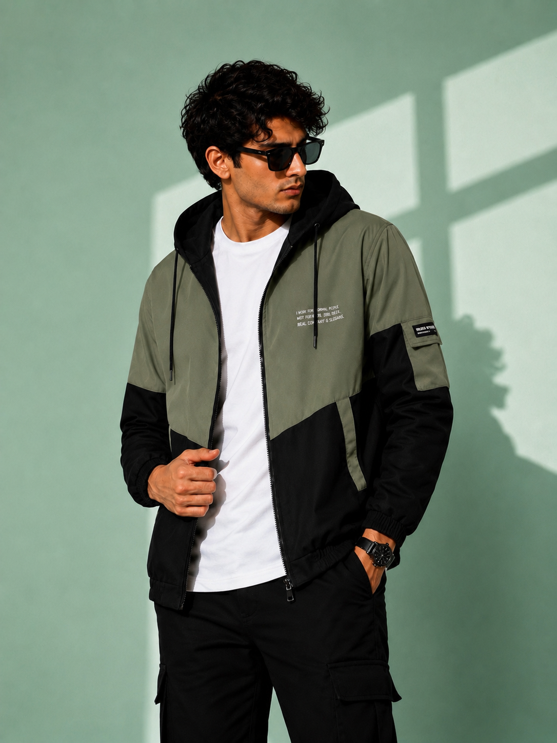 ZYRONA Men Colorblock Casual Jacket