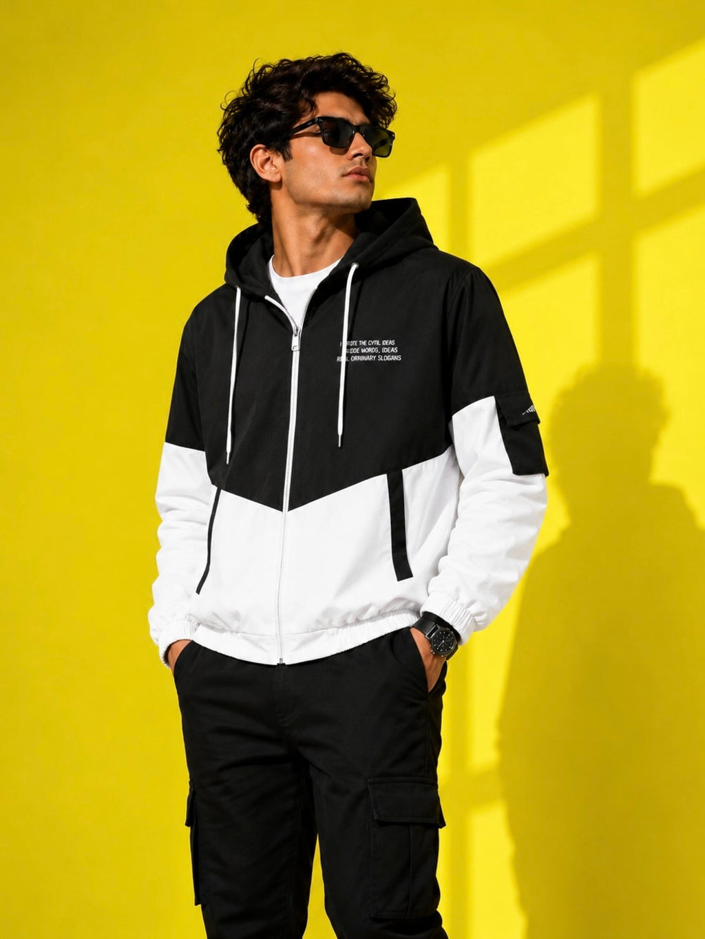 ZYRONA Men Colorblock Casual Jacket