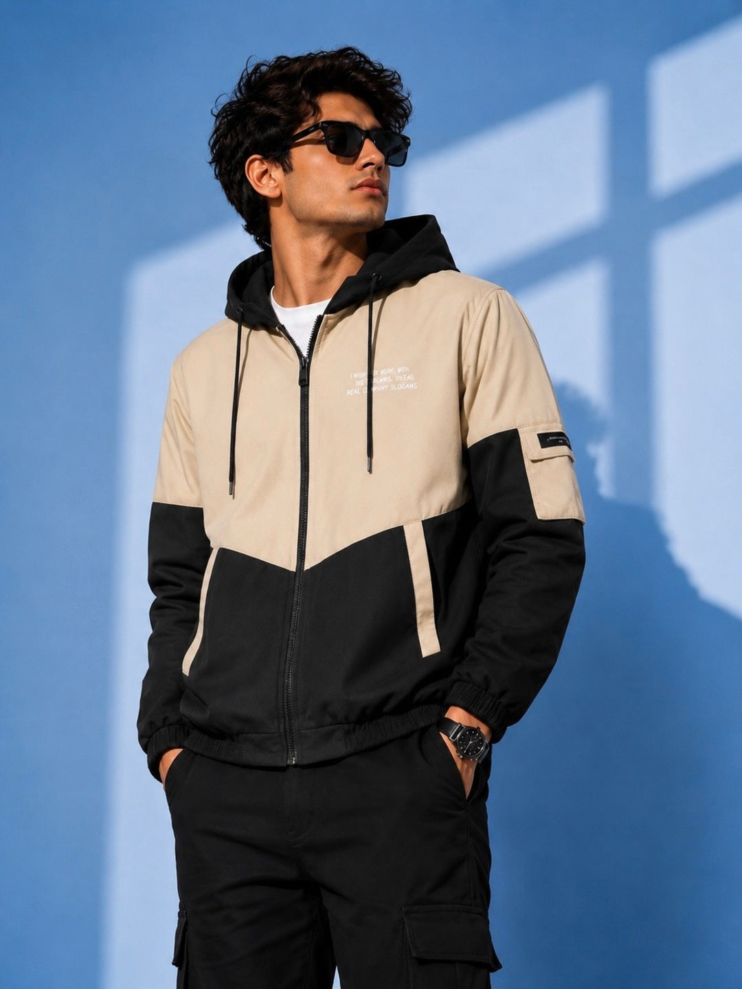 ZYRONA Men Colorblock Casual Jacket