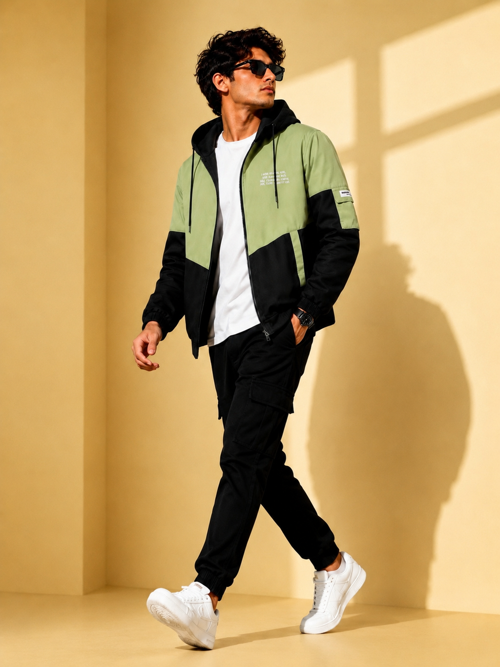 ZYRONA Men Colorblock Casual Jacket
