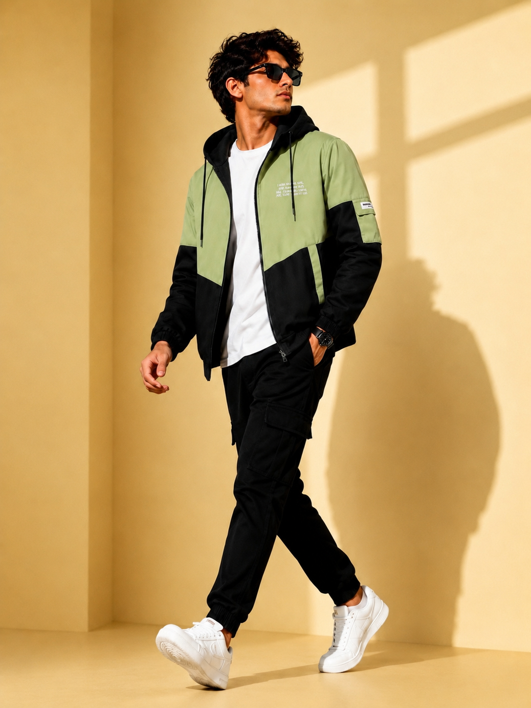ZYRONA Men Colorblock Casual Jacket