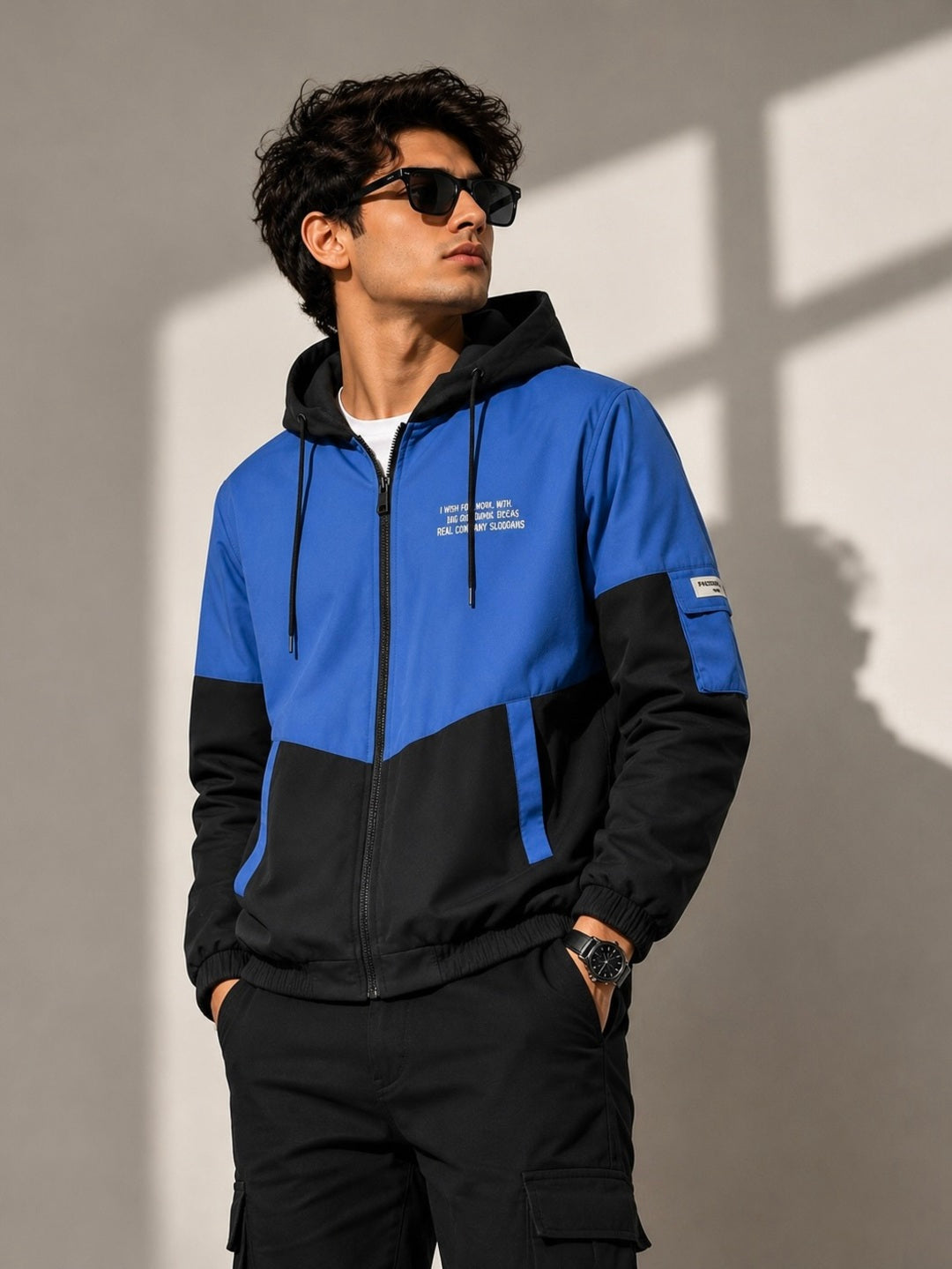 ZYRONA Men Colorblock Casual Jacket