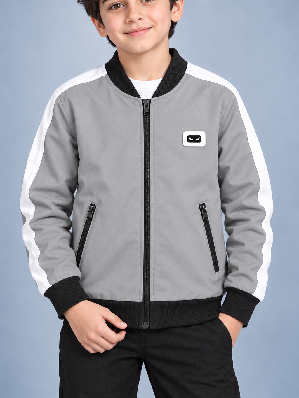 ZYRONA Boys Full-Zip Lightweight Track Jacket with High Collar