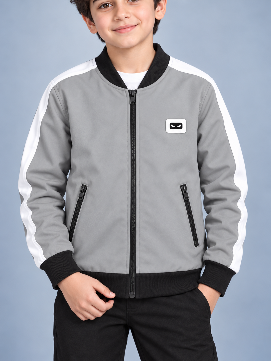 ZYRONA Boys Full-Zip Lightweight Track Jacket with High Collar