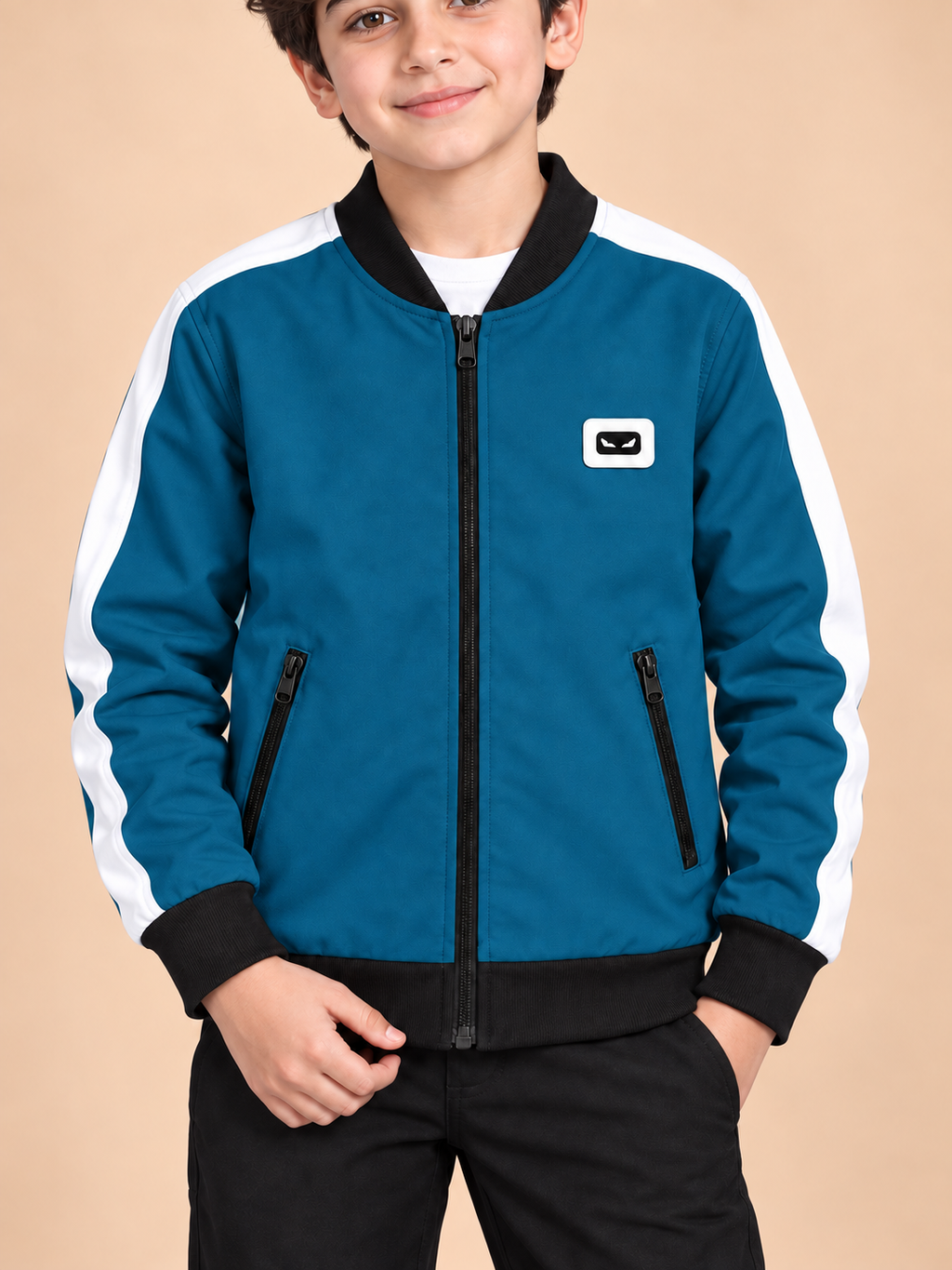 ZYRONA Boys Full-Zip Lightweight Track Jacket with High Collar