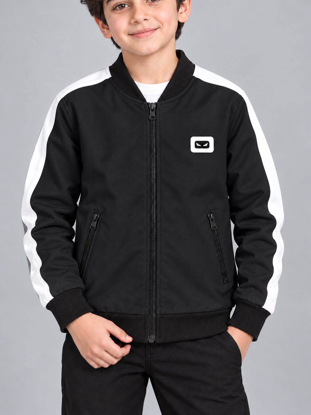 ZYRONA Boys Full-Zip Lightweight Track Jacket with High Collar