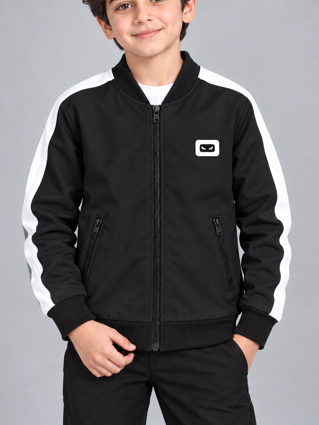 ZYRONA Boys Full-Zip Lightweight Track Jacket with High Collar
