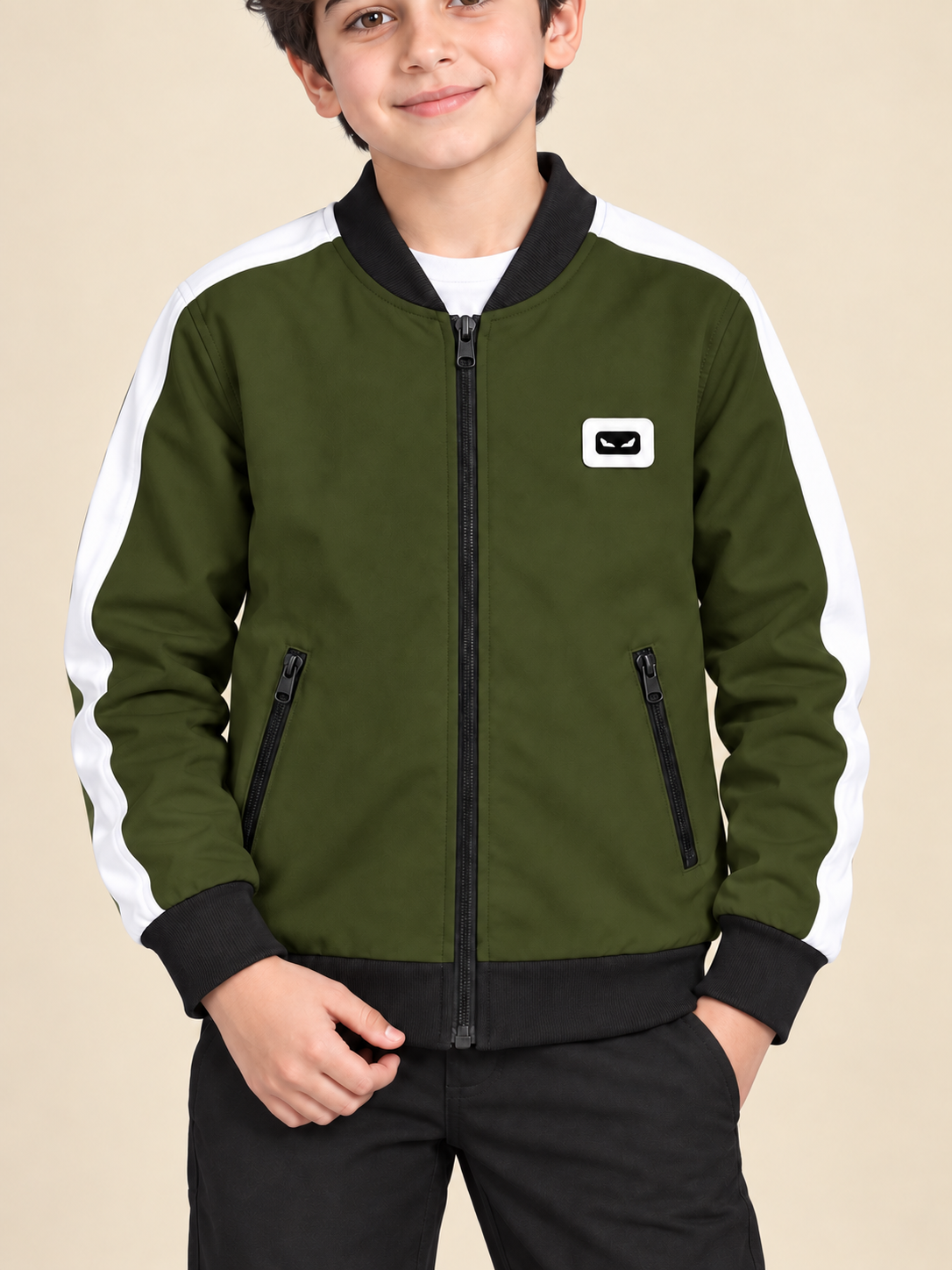 ZYRONA Boys Full-Zip Lightweight Track Jacket with High Collar