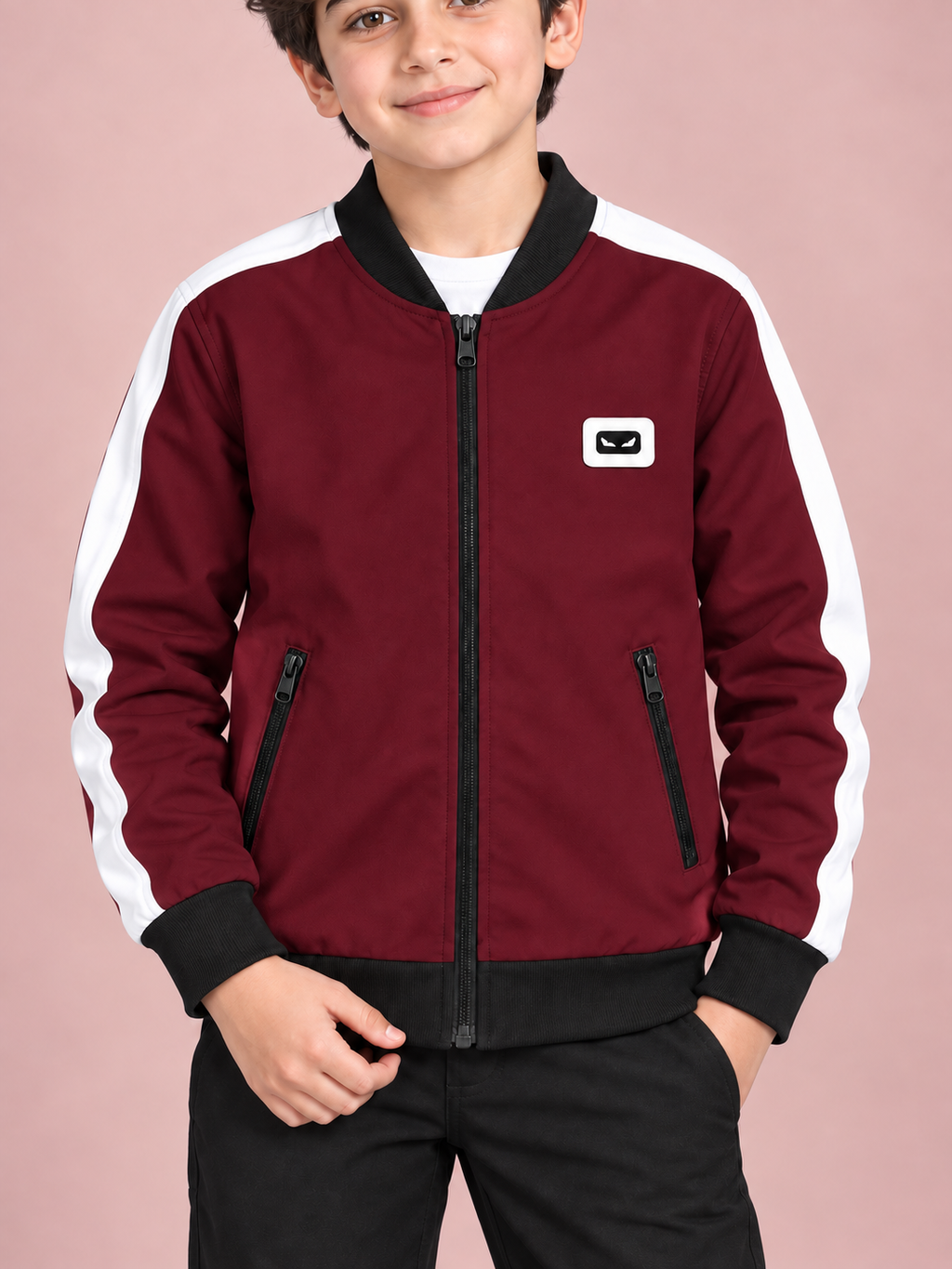 ZYRONA Boys Full-Zip Lightweight Track Jacket with High Collar