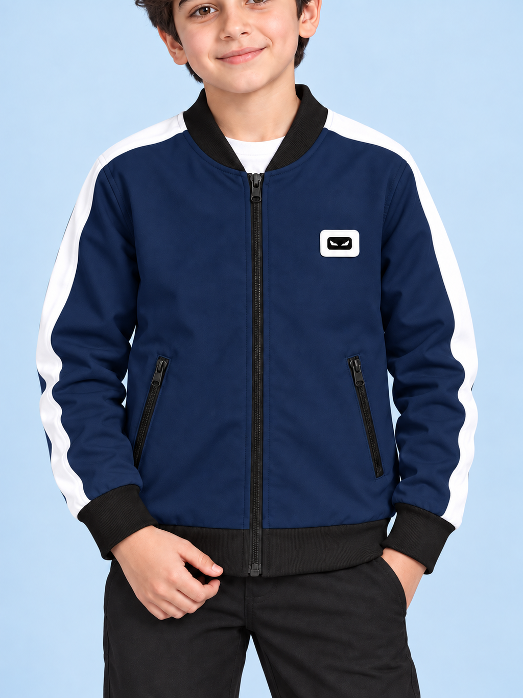ZYRONA Boys Full-Zip Lightweight Track Jacket with High Collar