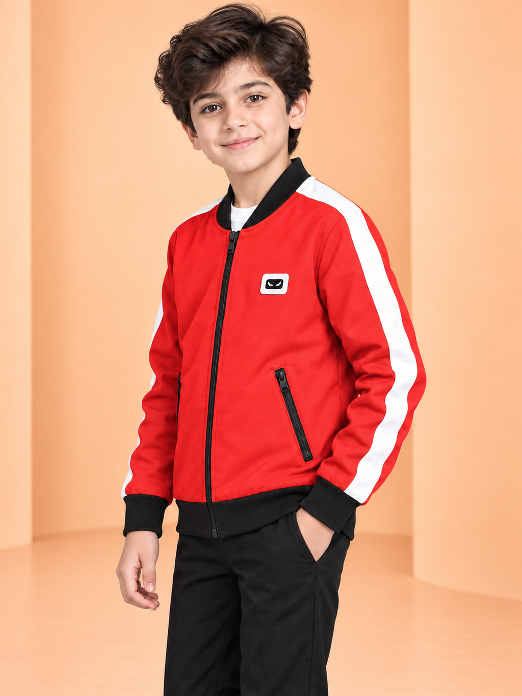 ZYRONA Boys Full-Zip Lightweight Track Jacket with High Collar