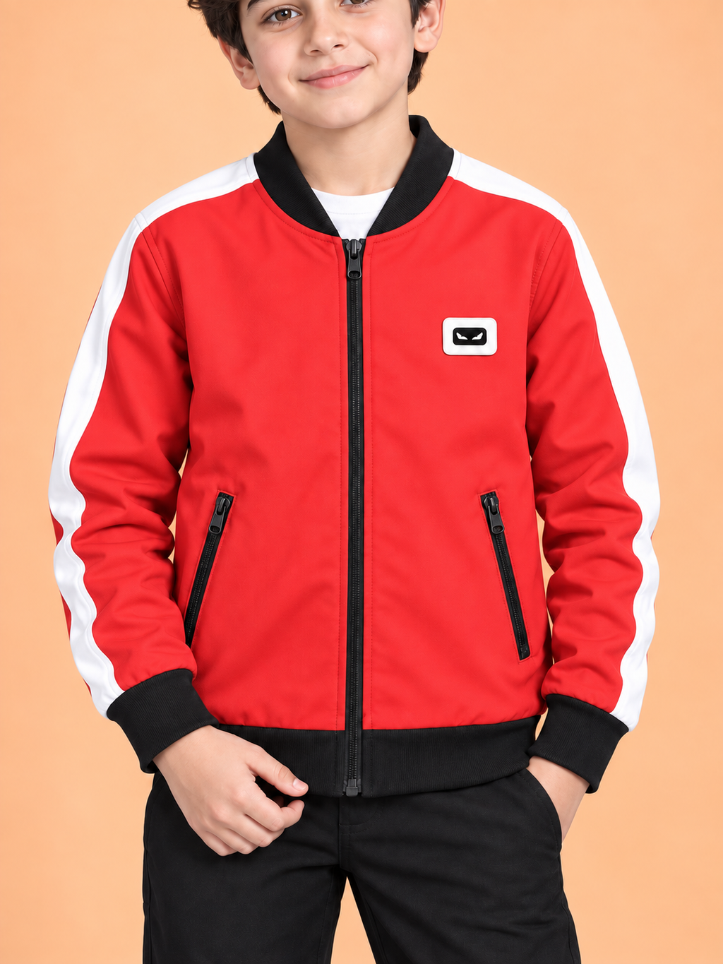 ZYRONA Boys Full-Zip Lightweight Track Jacket with High Collar
