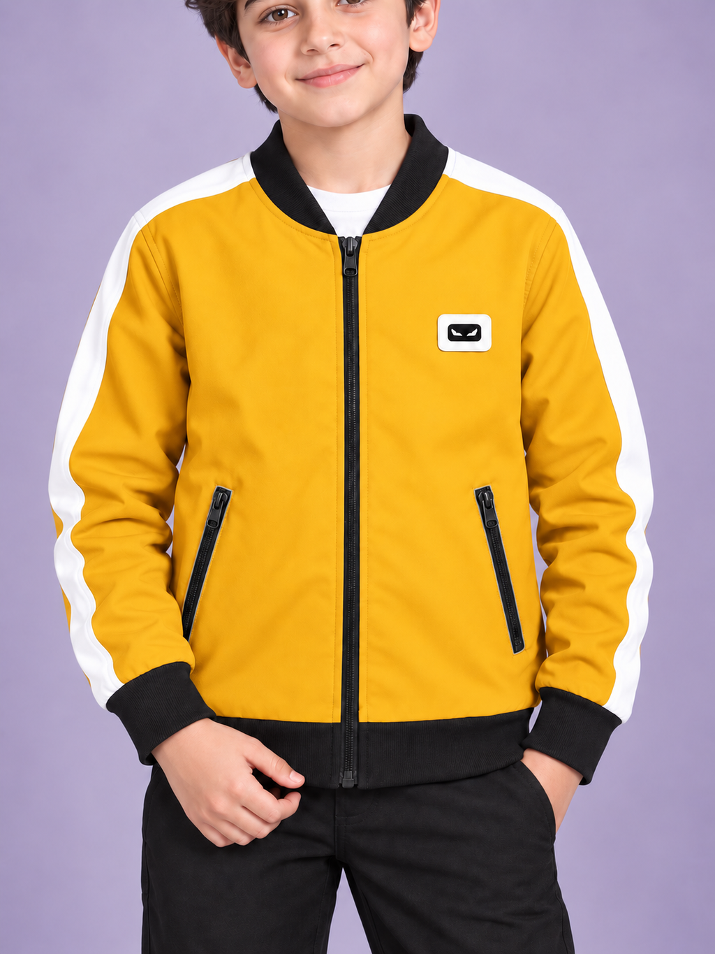 ZYRONA Boys Full-Zip Lightweight Track Jacket with High Collar