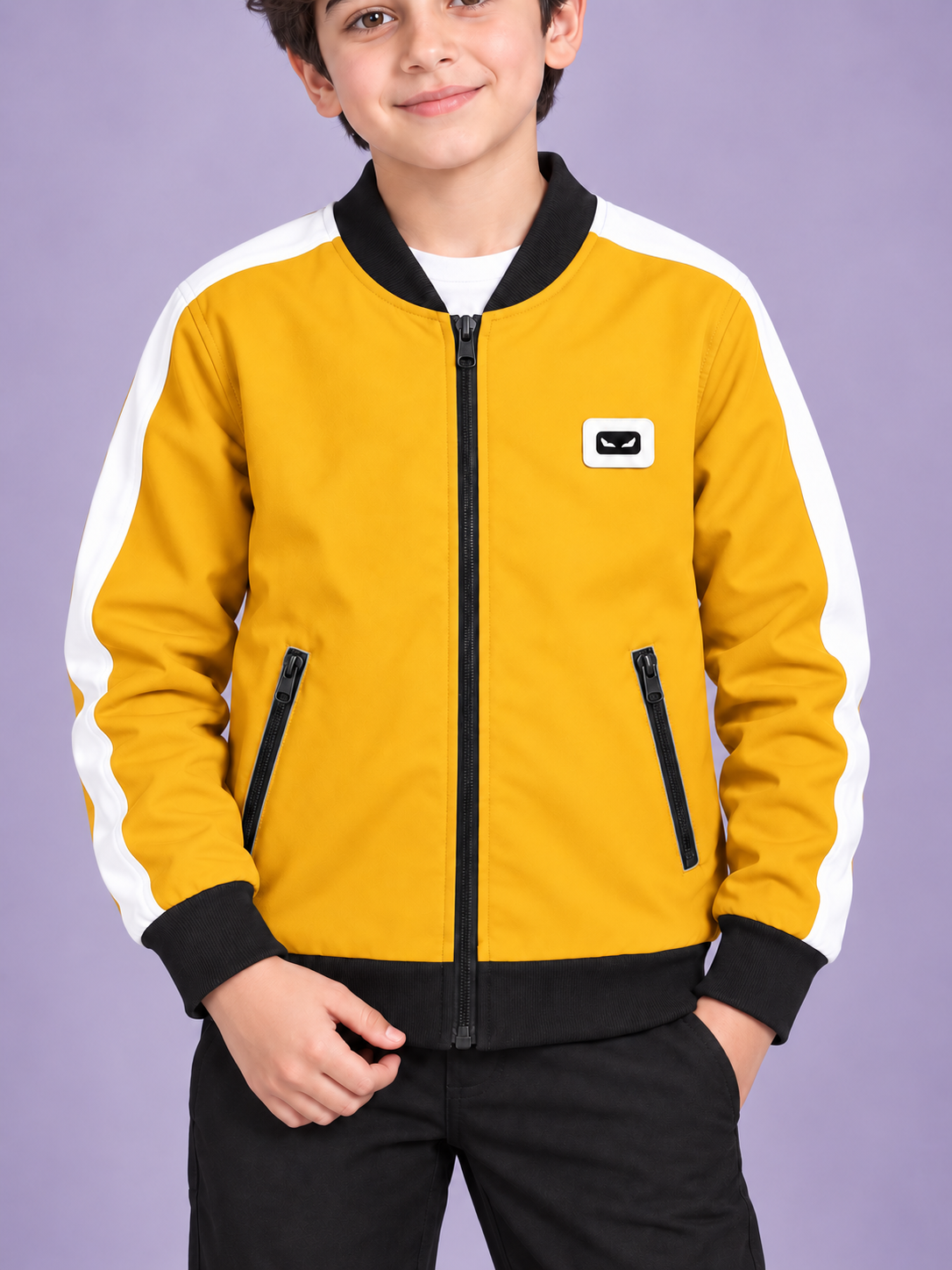 ZYRONA Boys Full-Zip Lightweight Track Jacket with High Collar